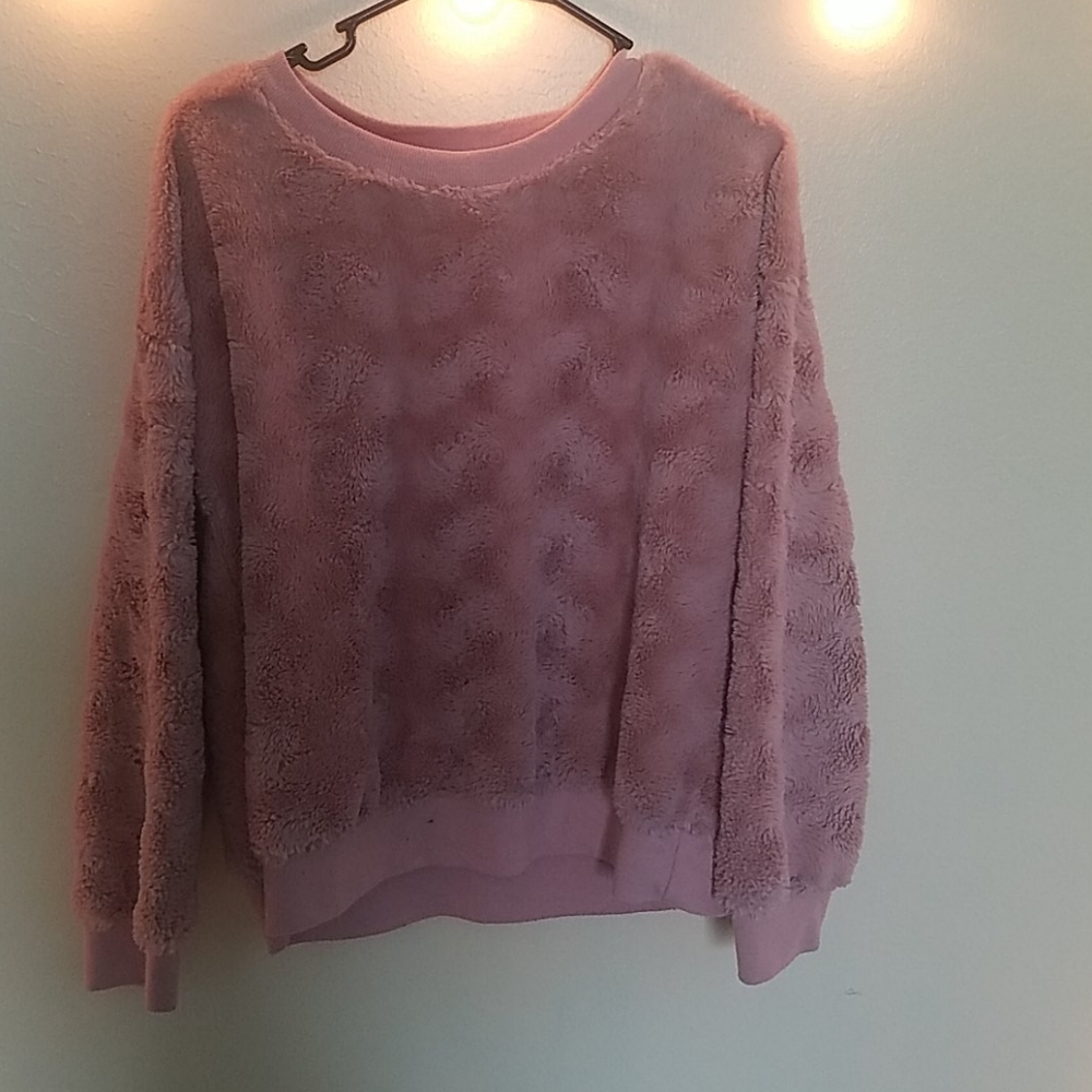 Fuzzy pink sweater